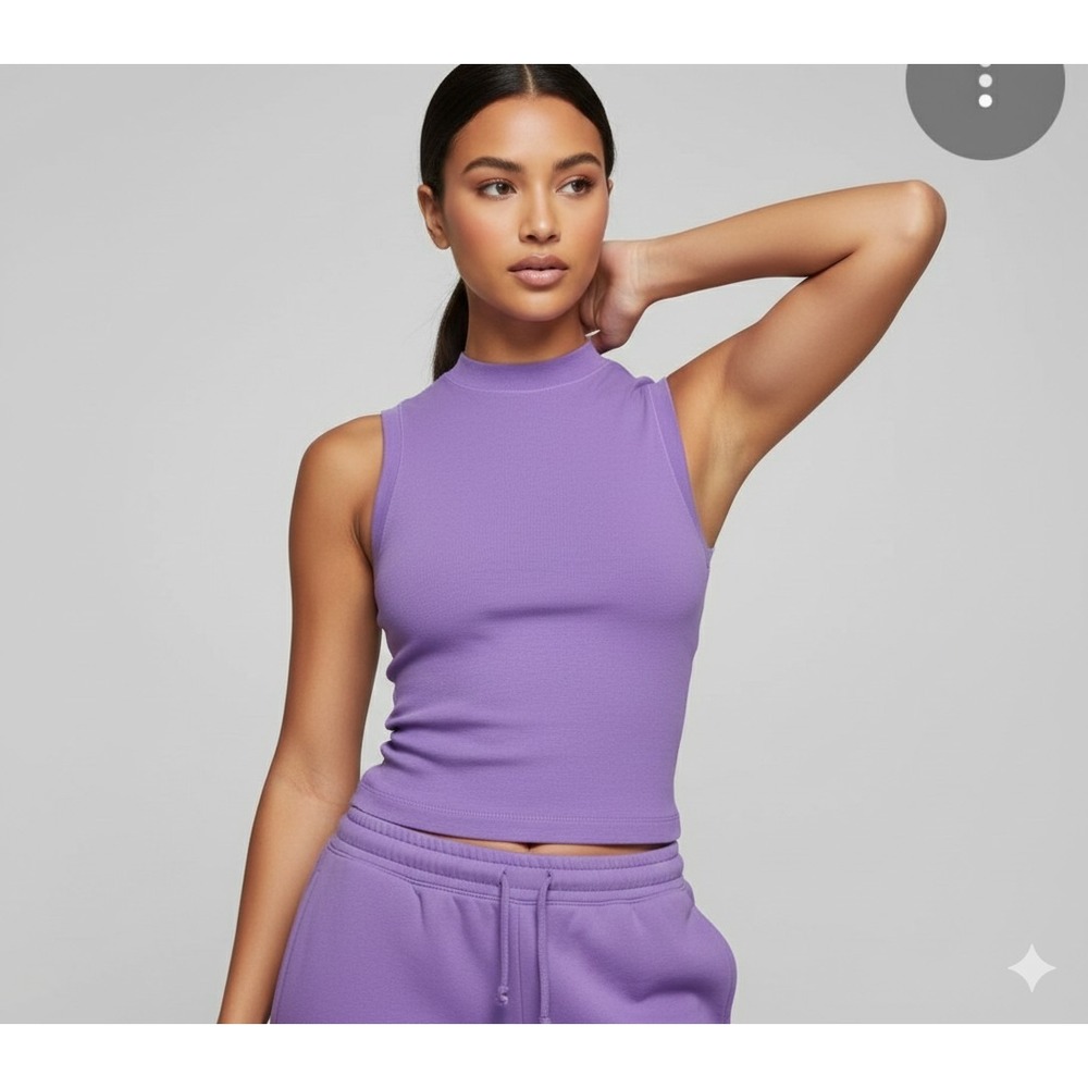 New SKIMS Cotton Jersey Mock Neck Tank AP-TNK-0268 Ultra Violet M Medium Rare
